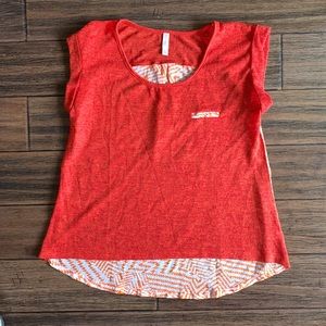 Orange printed back short sleeve top